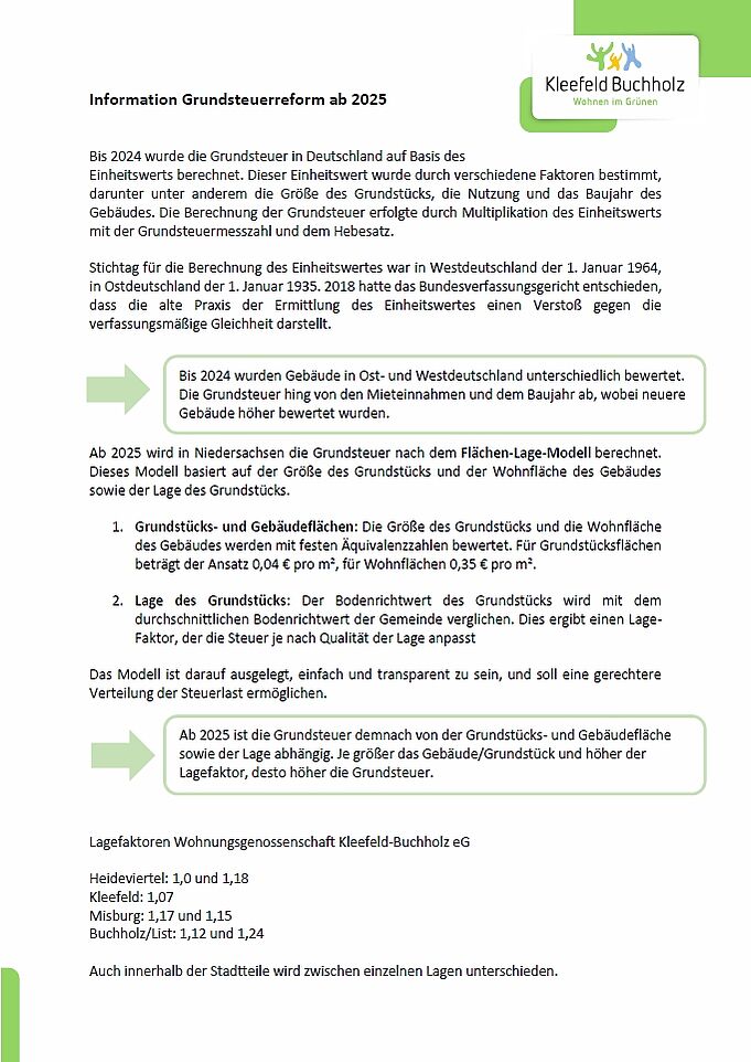 Informationen zur Grundsteuerreform 2025