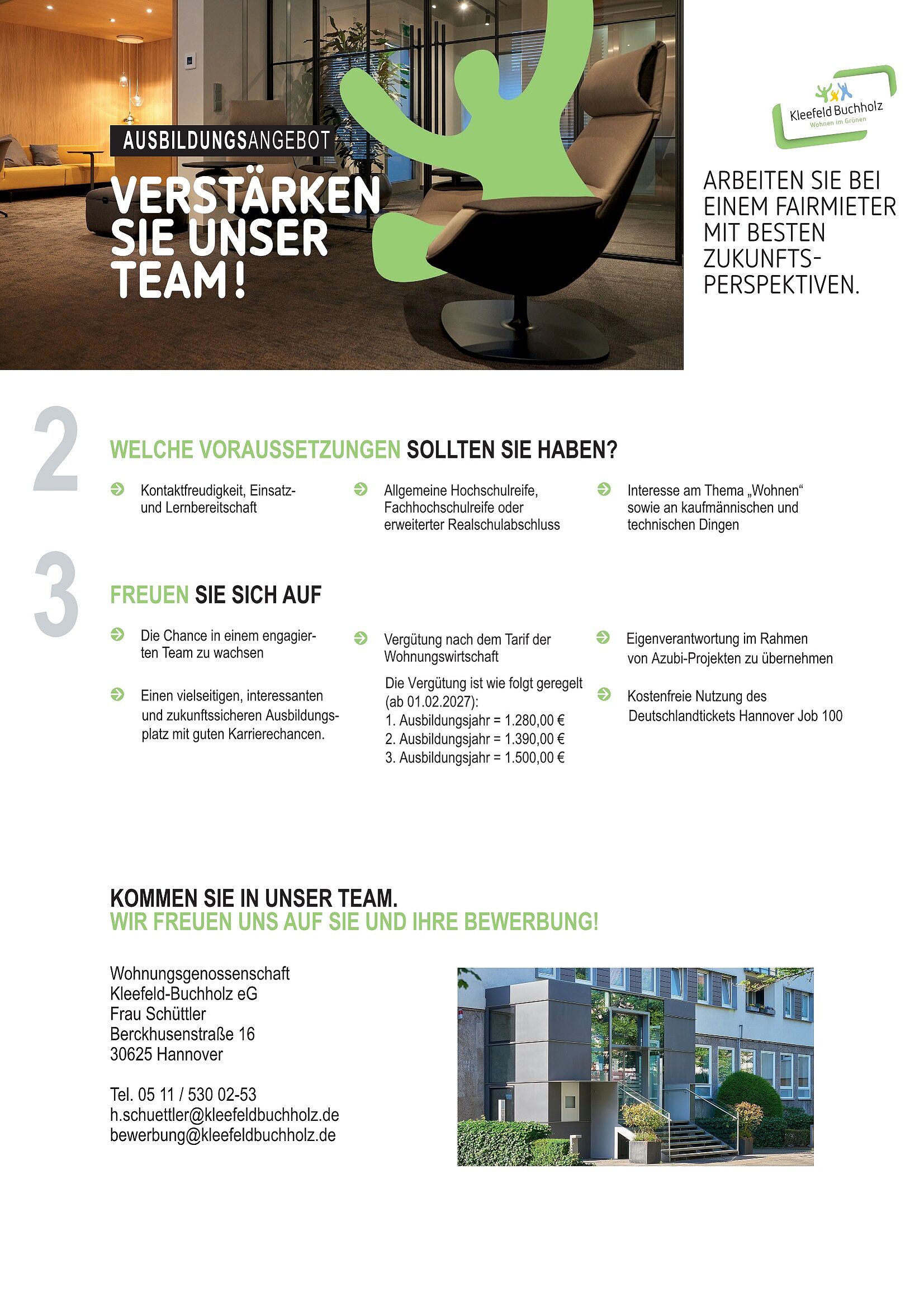Stellenanzeige Ausbildung Immobilienkaufleute 2027