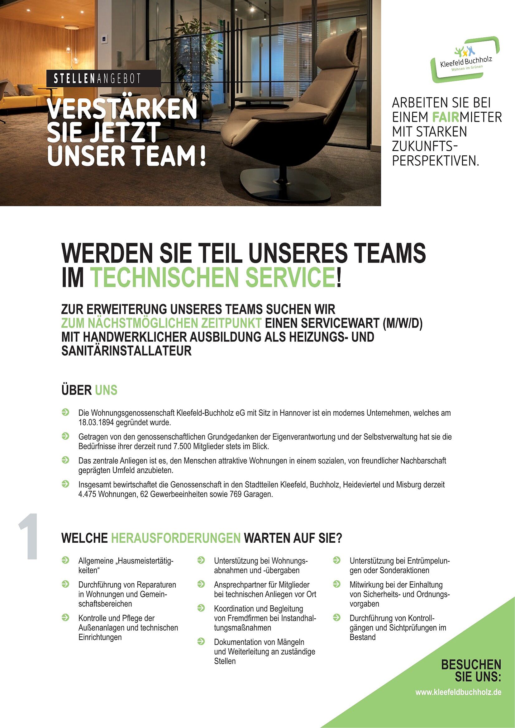 Stellenanzeige Servicewart