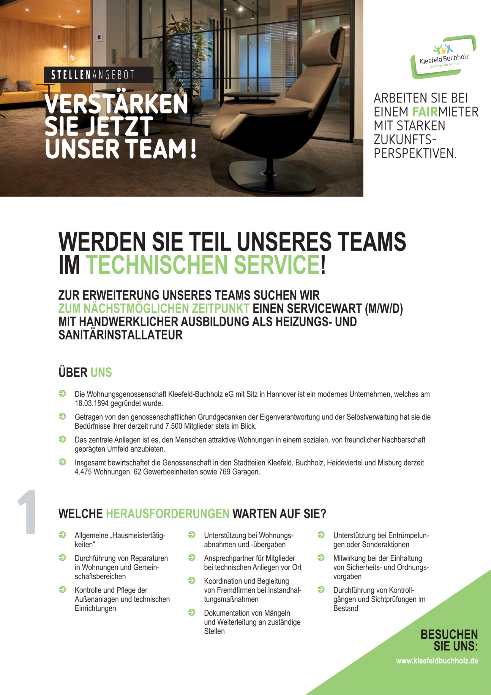 Stellenanzeige Servicewart